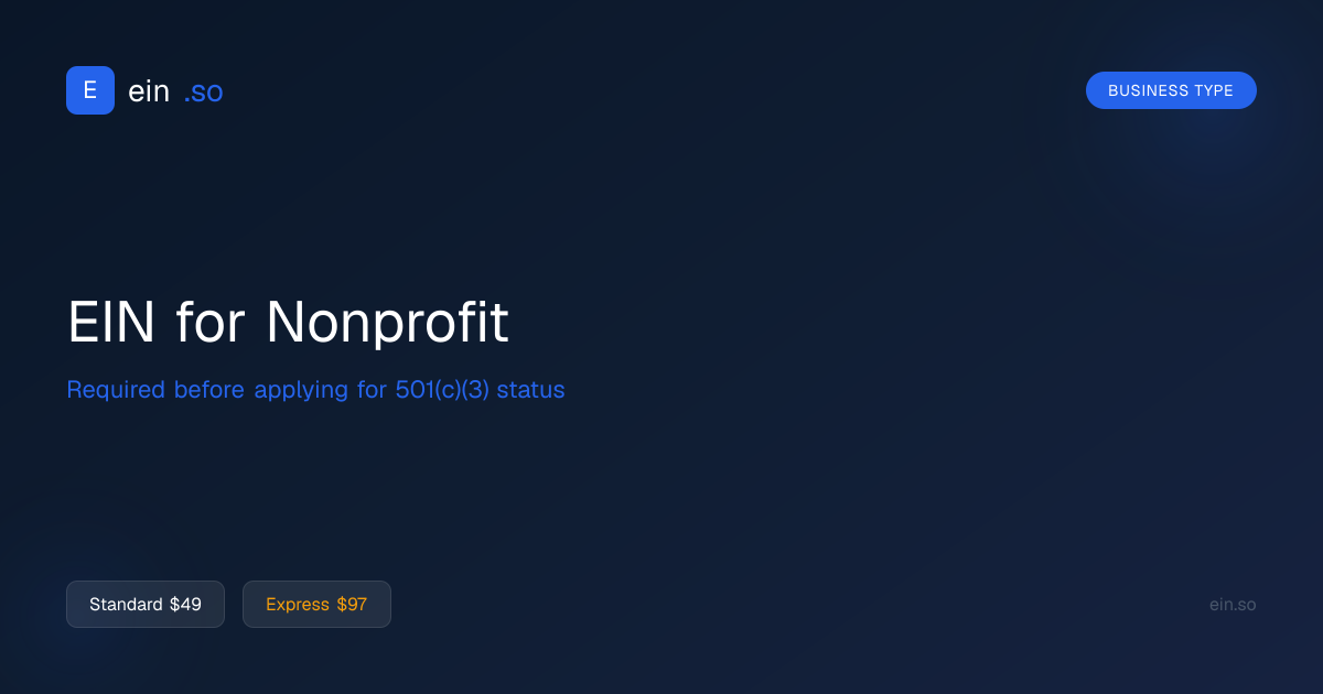 EIN for Nonprofit Organization: How to Apply (2026) | ein.so